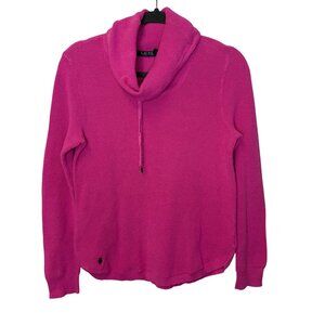Lauren Ralph Lauren Black Label Womens Pink Cowl Neck Knit Sweater Cotton Size M
